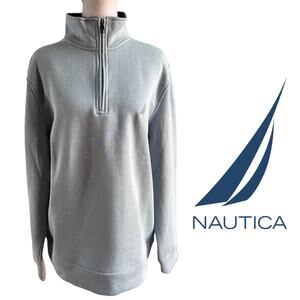 NWT Men’s Nautica Anchor Blue 1/4 Zip Long Sleeve Cozy Athleisure Top Medium M